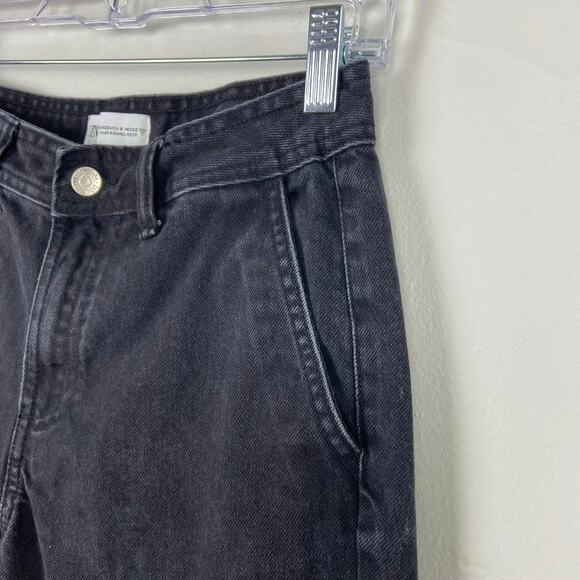 Zara TRF Cargo Split Jeans High Waisted Wide Leg Split Leg Jeans Black Size 0 - Picture 7 of 10